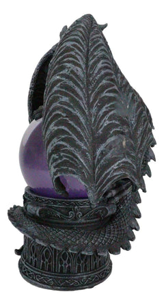 Midnight Climbing Winged Dragon Purple Blood Sandstorm Ball Statue 10"H-6
