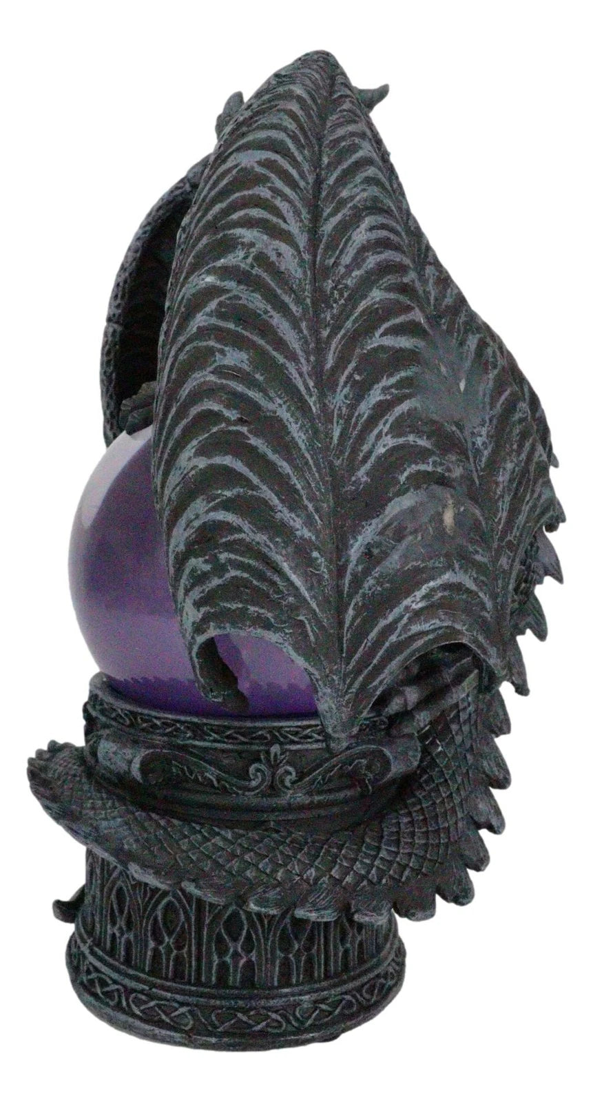 Midnight Climbing Winged Dragon Purple Blood Sandstorm Ball Statue 10"H-6