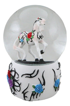 Sendero de ponis pintados, globo de agua con purpurina y caballo tribal rosa del jardín occidental-6