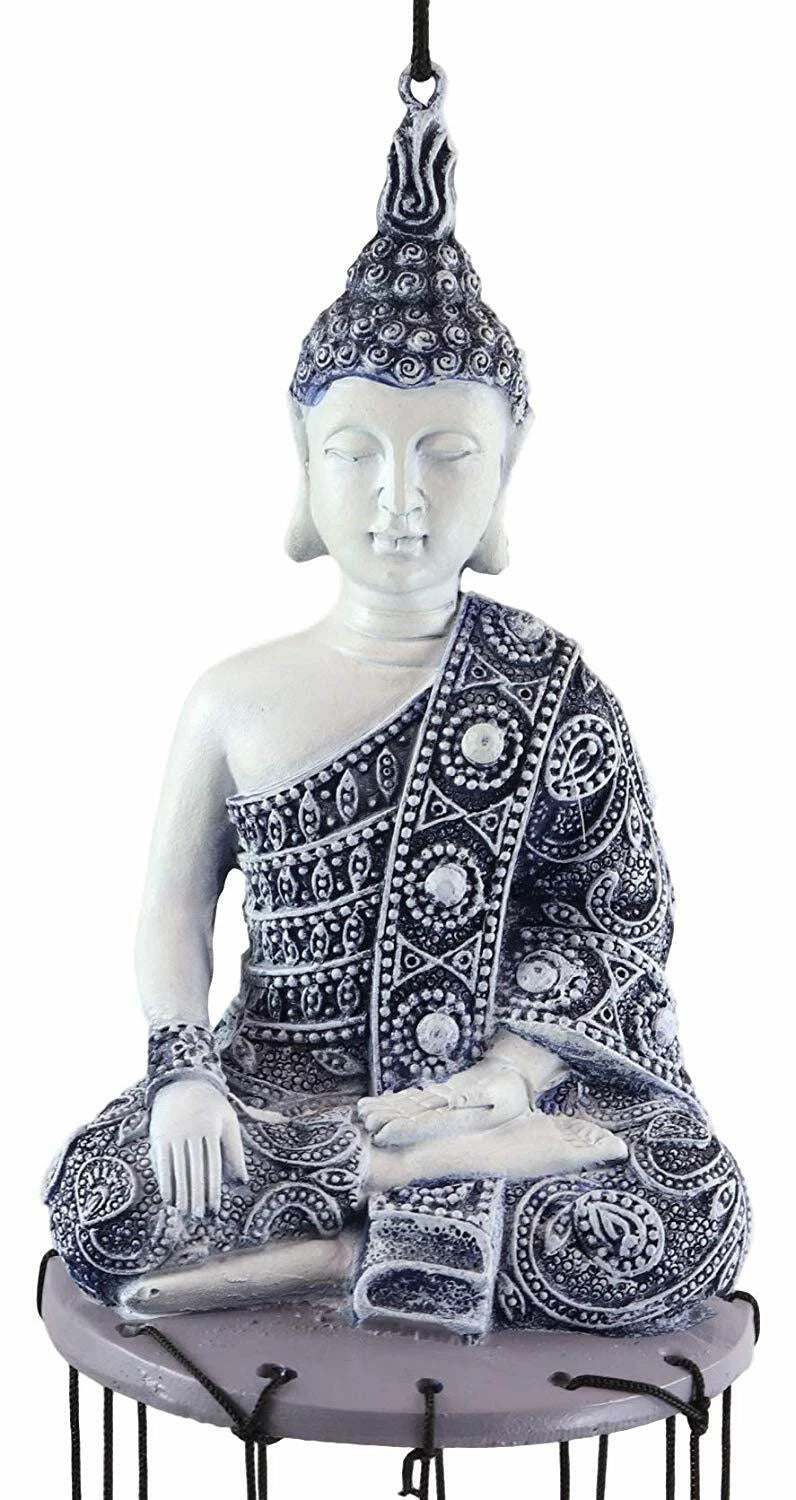 Feng Shui Buddhism Buddha Amitabha Meditating In Mudra Figurine Wind Chime Decor-4
