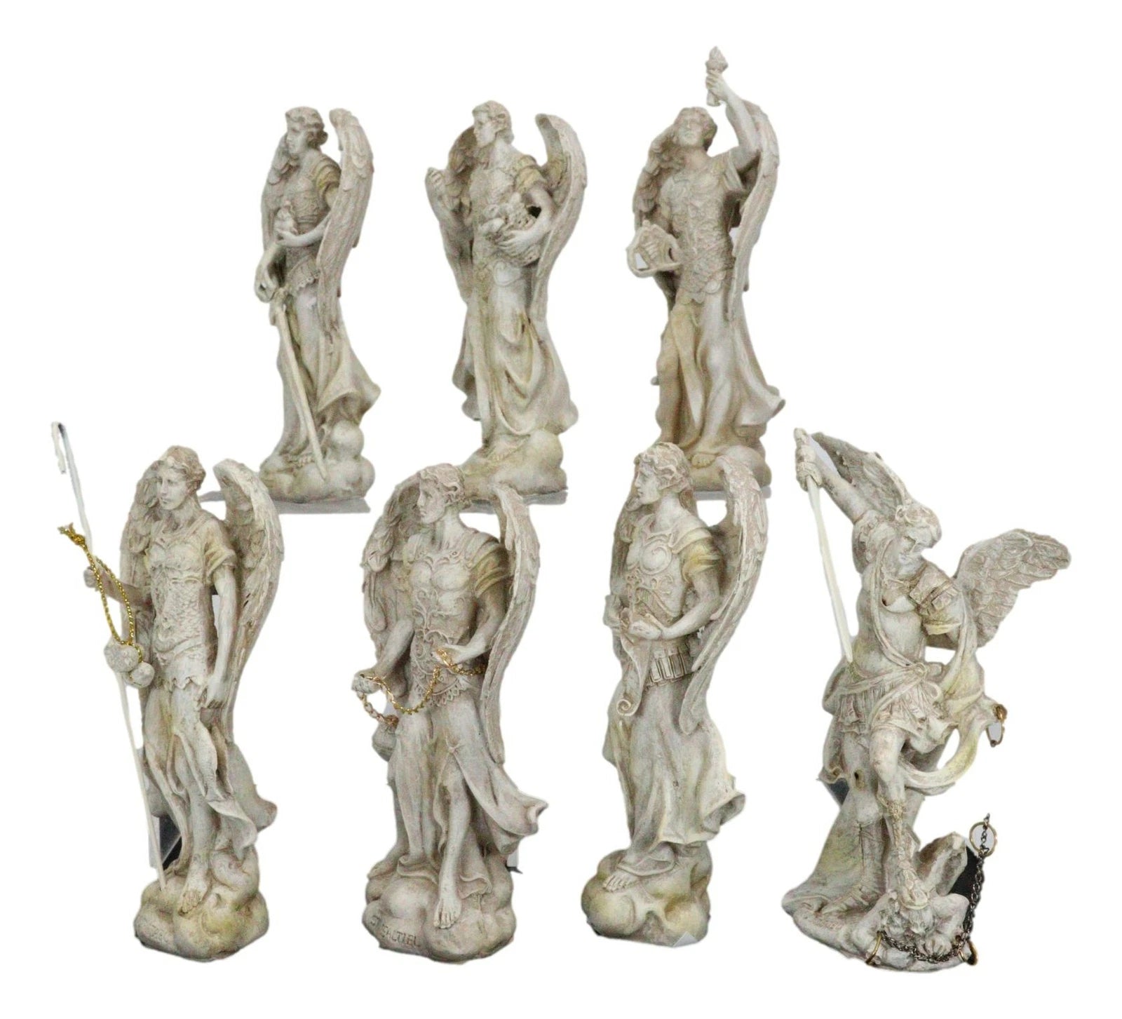 Conjunto de figuras del Arcángel Miguel, Gabriel, Rafael, Sealtiel, Barachiel, Uriel, Jegudiel-5