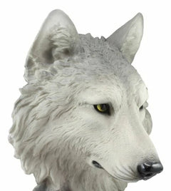 Realistic Large Gray Wolf Head Bust Statue 16"Tall Blood Lust Timberwolf Decor-6