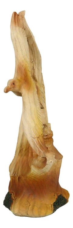 Lifelike Patriotic American Bald Eagle with Eaglets in Nest Faux Wood Figurine-4