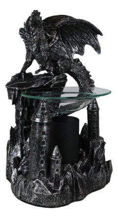 Dragon Castle Figurine, Smaug Electric Oil Burner & Tart Warmer Statue 9.5" Tall, Hand-Painted Fantasy Dragon Sculpture for Home Decor, Desk, Shelf, or Living Room Display-10