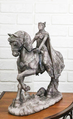 Celtic Moon Goddess Rhiannon Riding Horse in Arberth Clay Finish Figurine-1