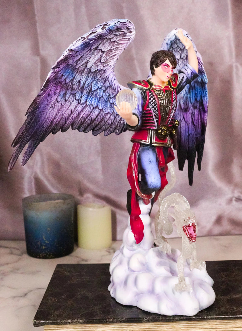 Air Elemental Magic Wizard Sorcerer Bending The Clouds W/ Acrylic Dragon Statue-2