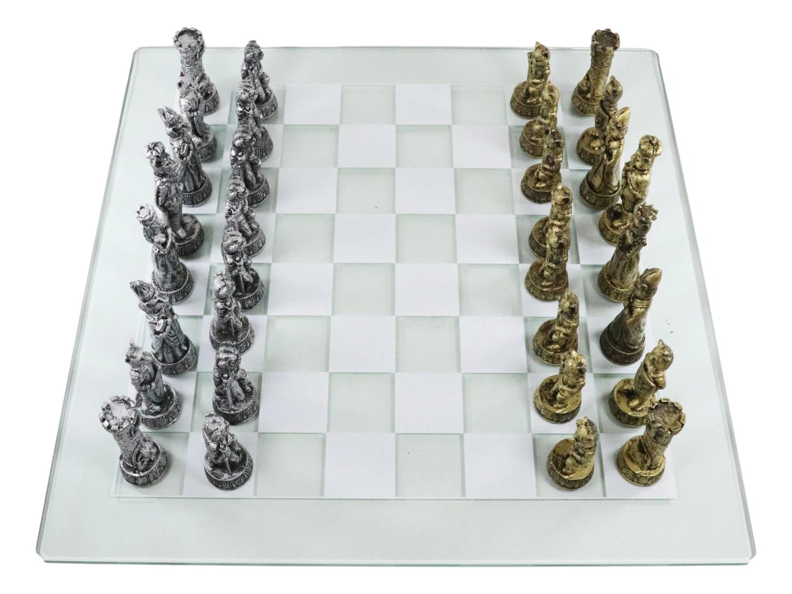 Royal Pet Cats Versus Dogs Chess Animal Character Pieces With Glass Board Set-7