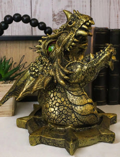 Castle Dungeon Chained Golden Dragon Wall Plaque Decor Color Changing LED Eyes-2