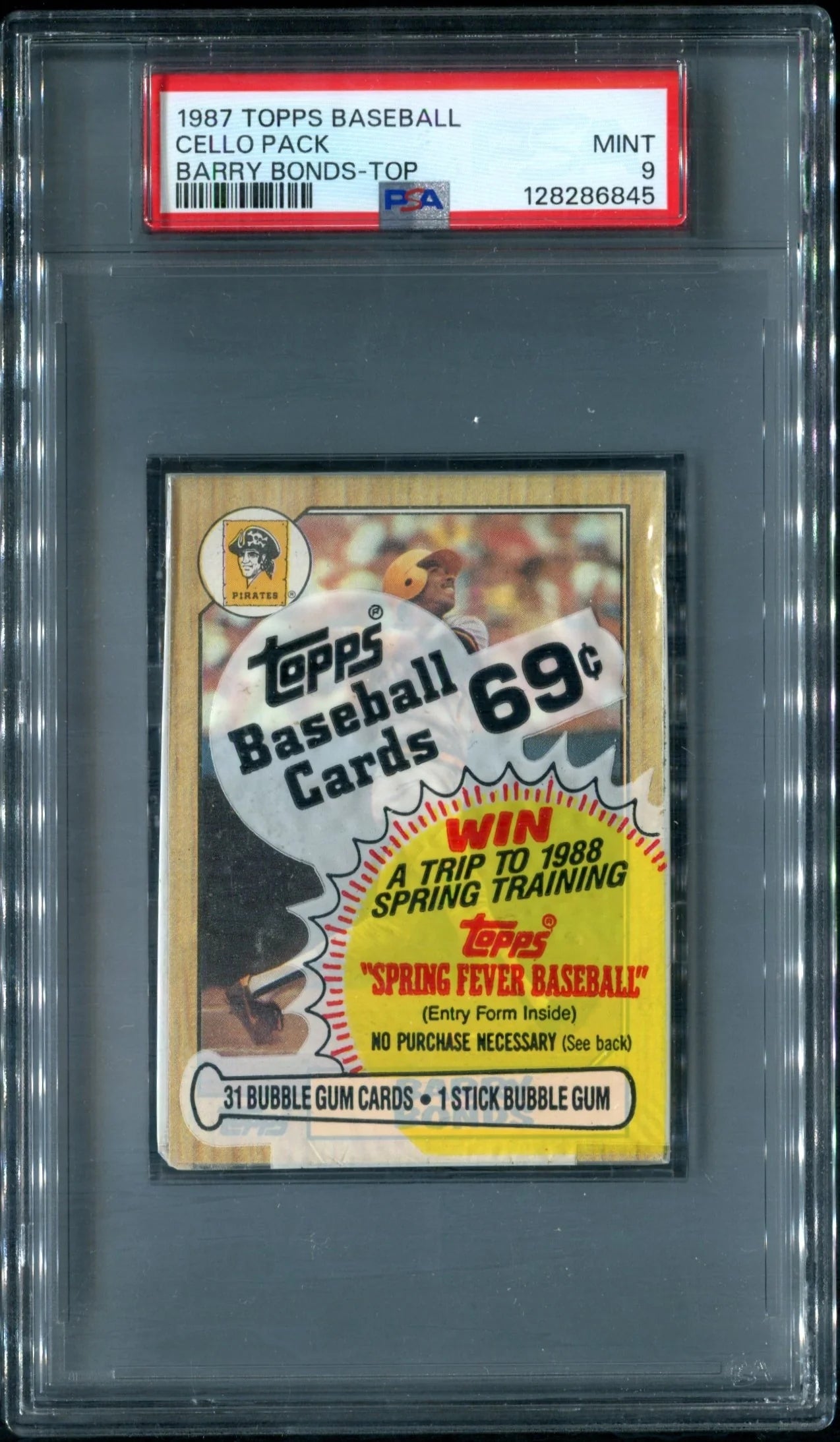 1987 Topps Baseball Unopened Cello Pack PSA 9 Bonds RC Top *6845