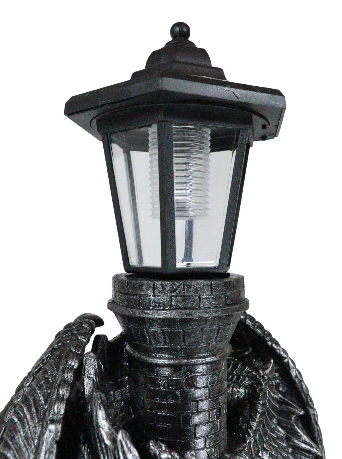 Mystical Rocky Top Castle Dungeon Guardian Dragon Solar LED Light Lantern Statue-7
