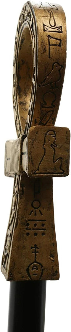 Egyptian Ankh Key of Life with Hieroglyphs Decorative Walking Staff Cane-5