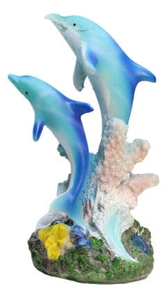 Sea World Nautical Two Bottlenose Dolphins Swimming By Coral Reefs Statue 5.5"H-4