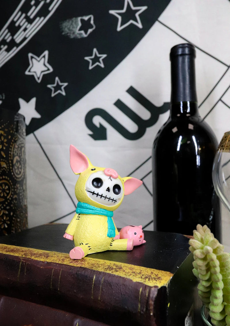 Furrybones Porky Winter Pig Bacon Pink Piggy Skeleton Figurine Furry Bones-2