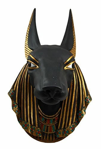 Egyptian Deity Anubis God Of Afterlife Bust Wall Plaque 15.5"H Figurine-6