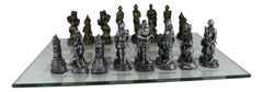 Medieval Warfare Age Of Knights & Kings Resin Chess Pieces With Glass Board Set-6