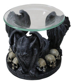 Nosferatu Gothic Vampire Gargoyles With Skulls Votive Candle Heat Oil Warmer-9