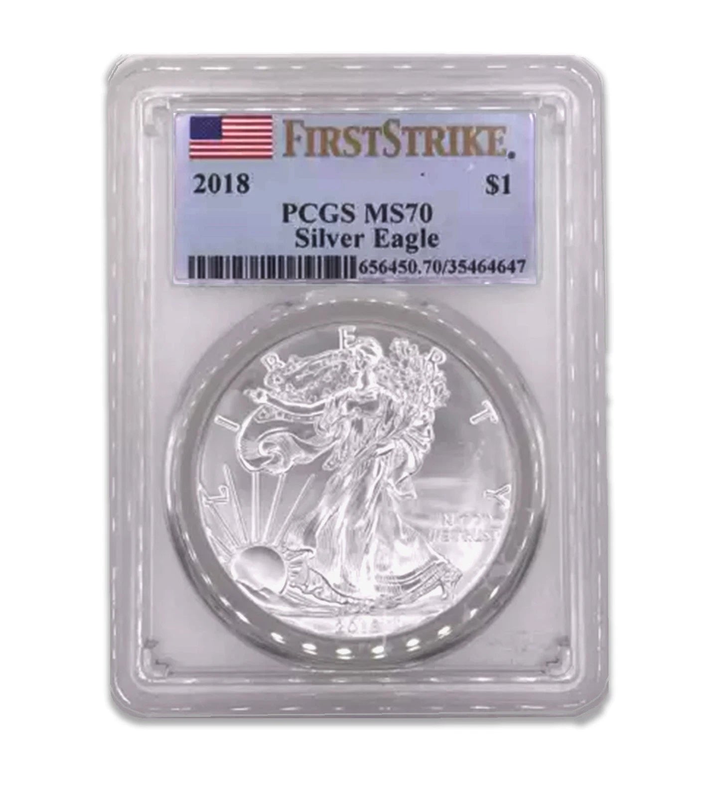 2018 $1 American Silver Eagle MS70 PCGS - First Strike-1