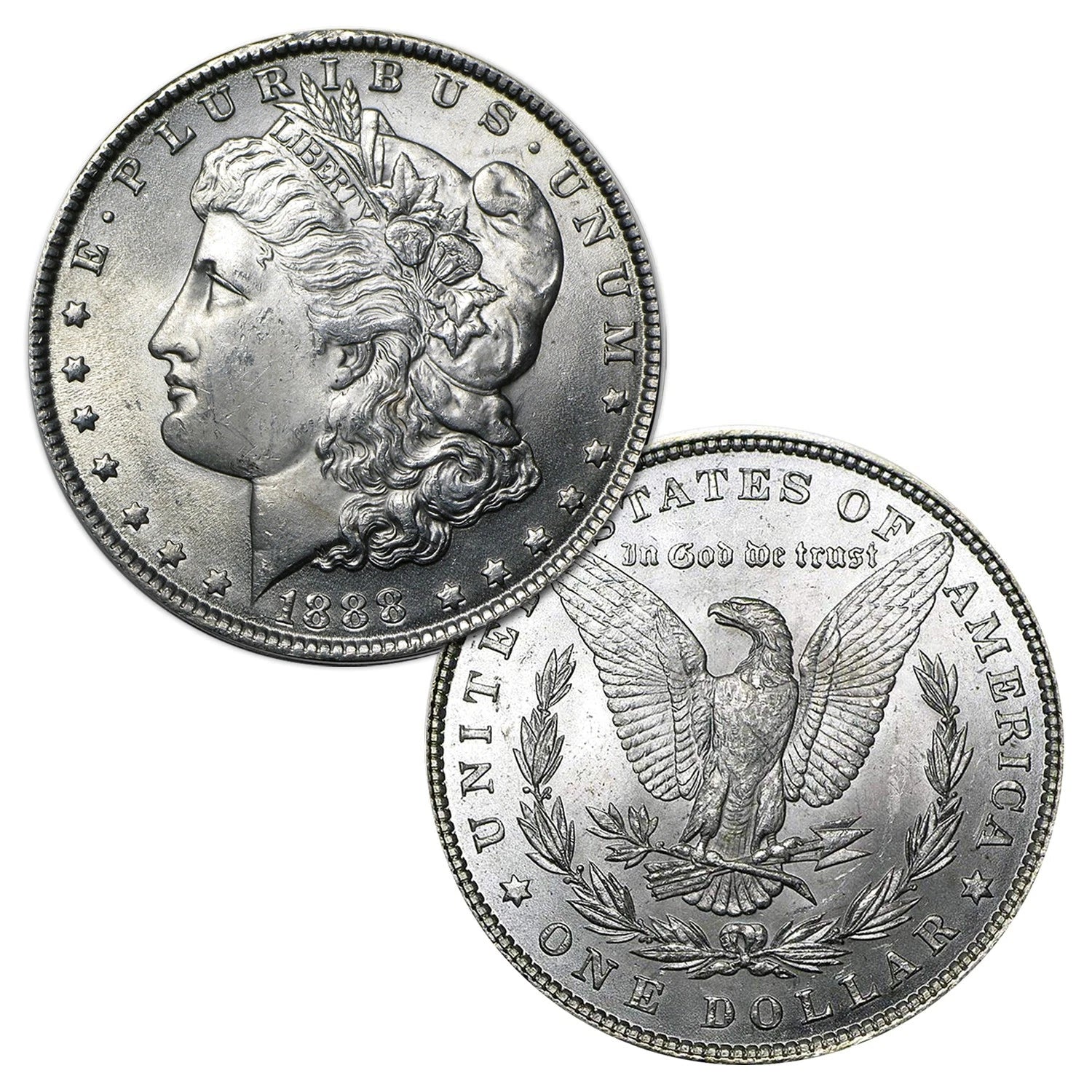 1888 P Morgan Silver Dollar $1 Brilliant Uncirculated BU 90% Silver-1