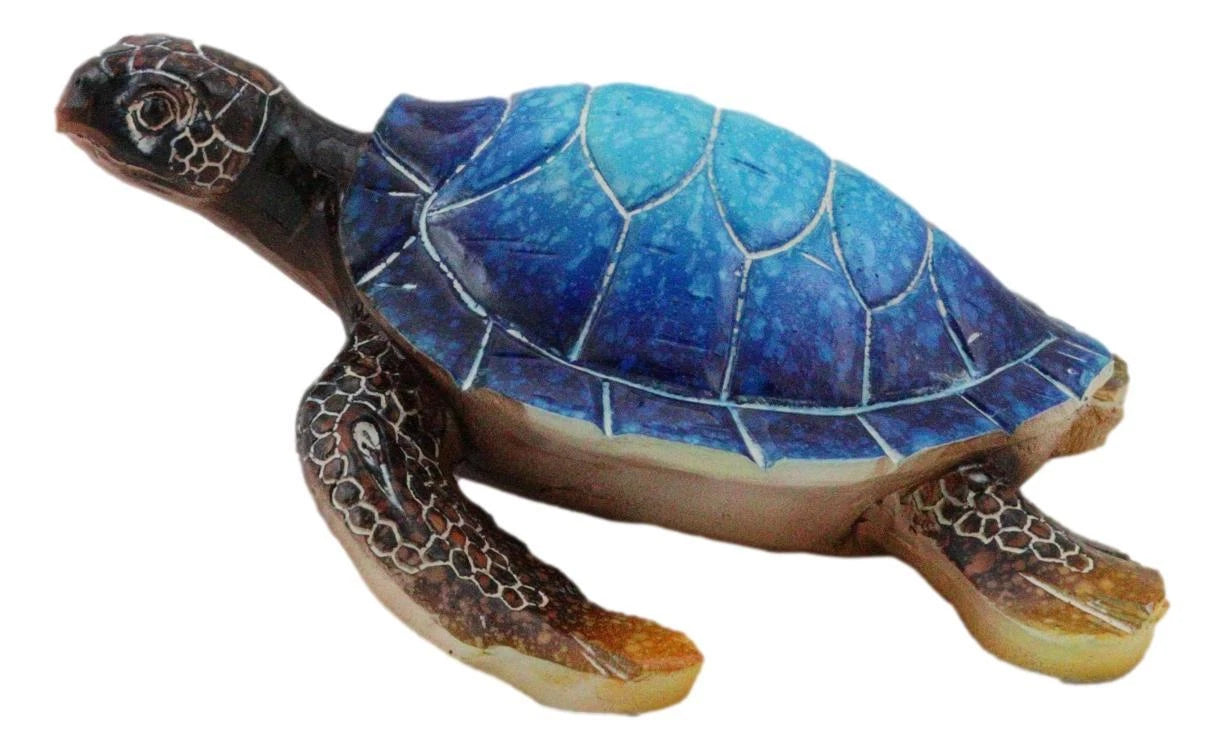 Sea Turtle Figurine, Giant Ocean Blue Decorative Tortoise Statue, 12" Swimming Sea Life Sculpture for Home Decor, Coastal, Nautical, Aquarium Display, Beach House, Gift Collectible-6