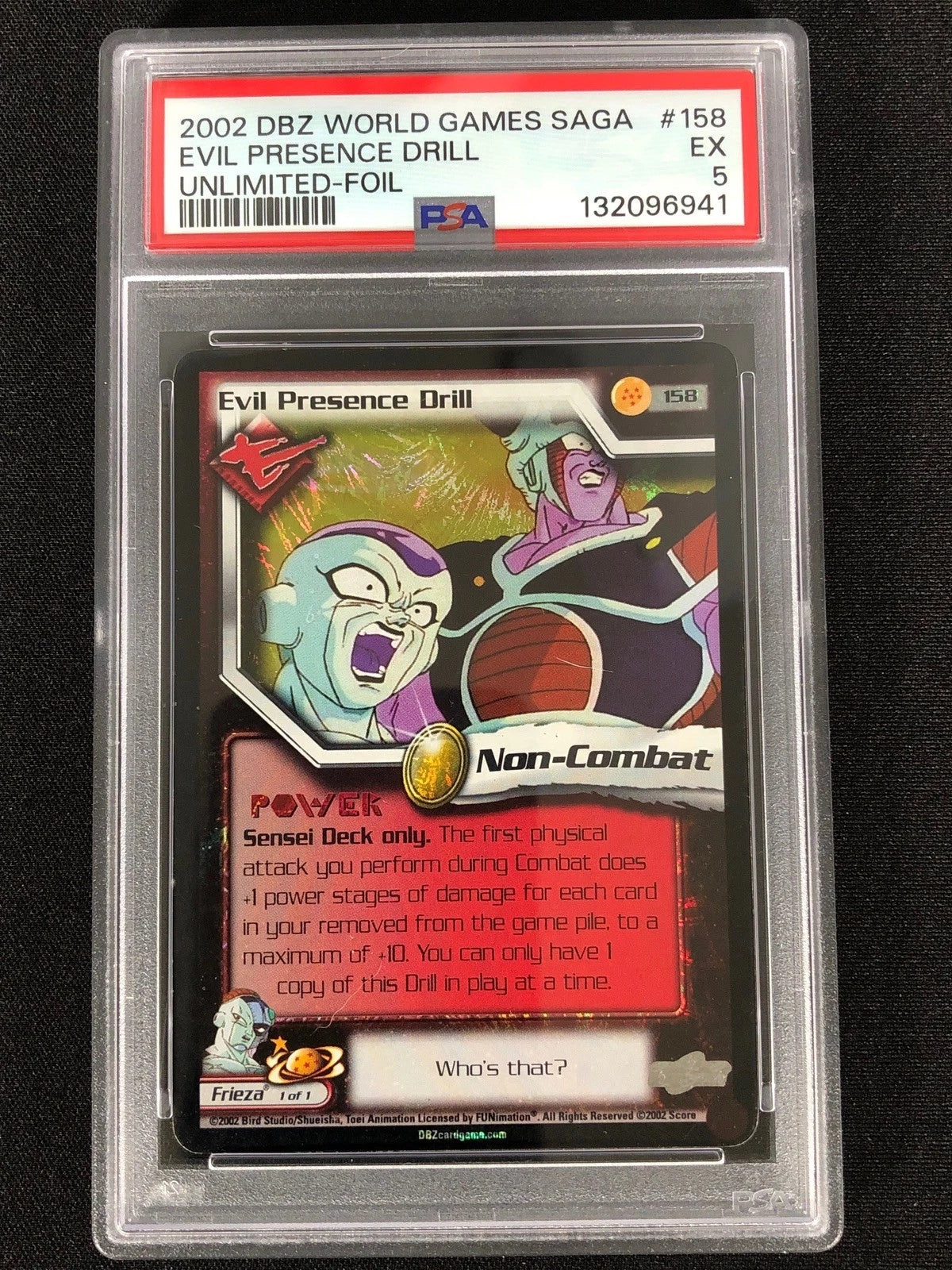 DBZ 2002 Evil Presence Drill 158 Foil PSA 5