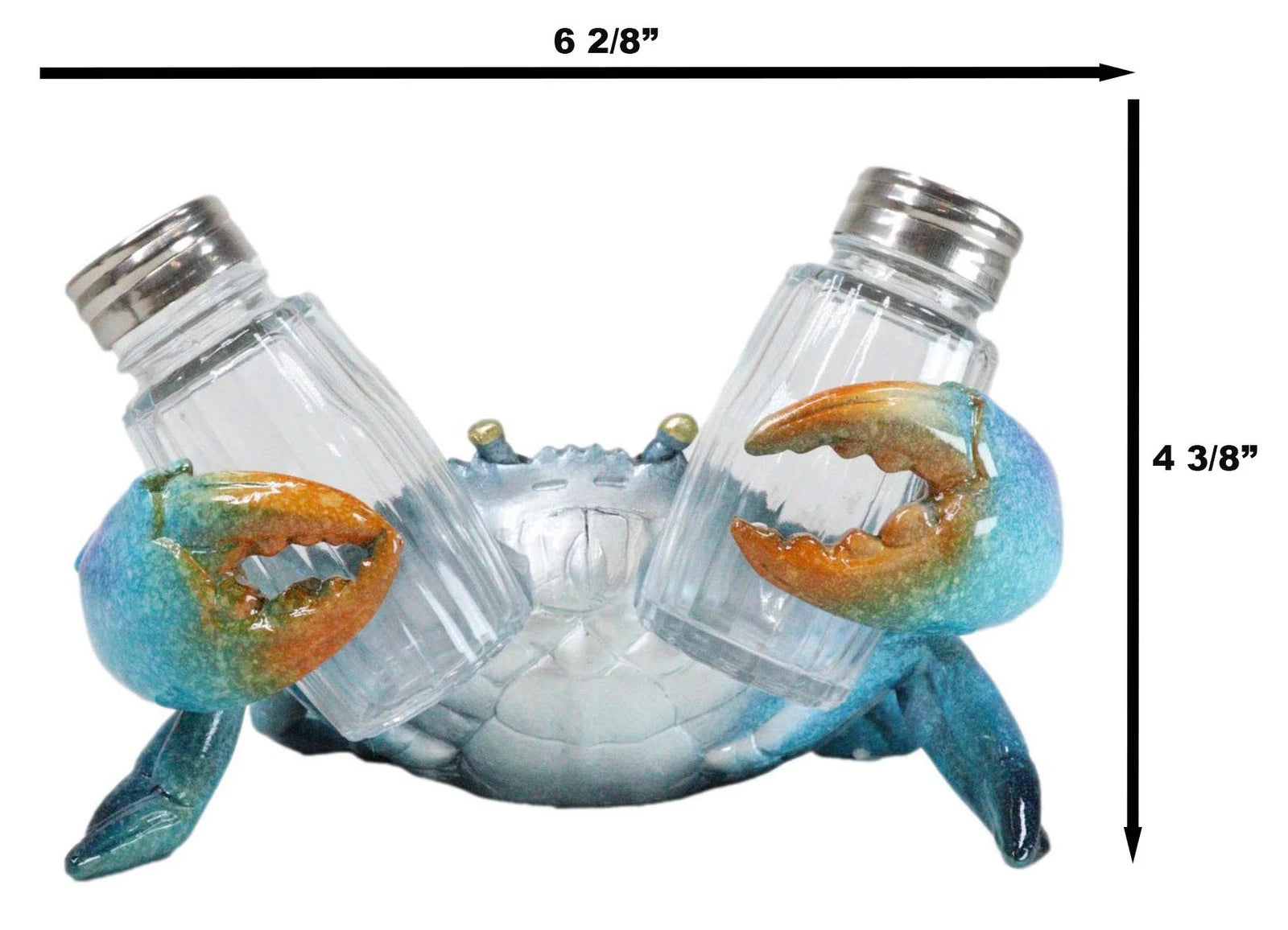 Nautical Ocean Marine Blue Crab Salt And Pepper Shakers Holder Figurine Set-8