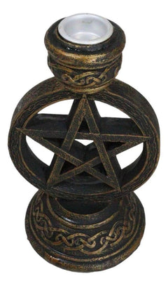 Celtic Witchcraft Wicca Sacred Pentagram Circle Backflow Incense Burner Figurine-9