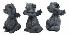 Whimsical Dragon Hatchlings See Hear Speak No Evil Baby Dragons Statue Set Of 3-6