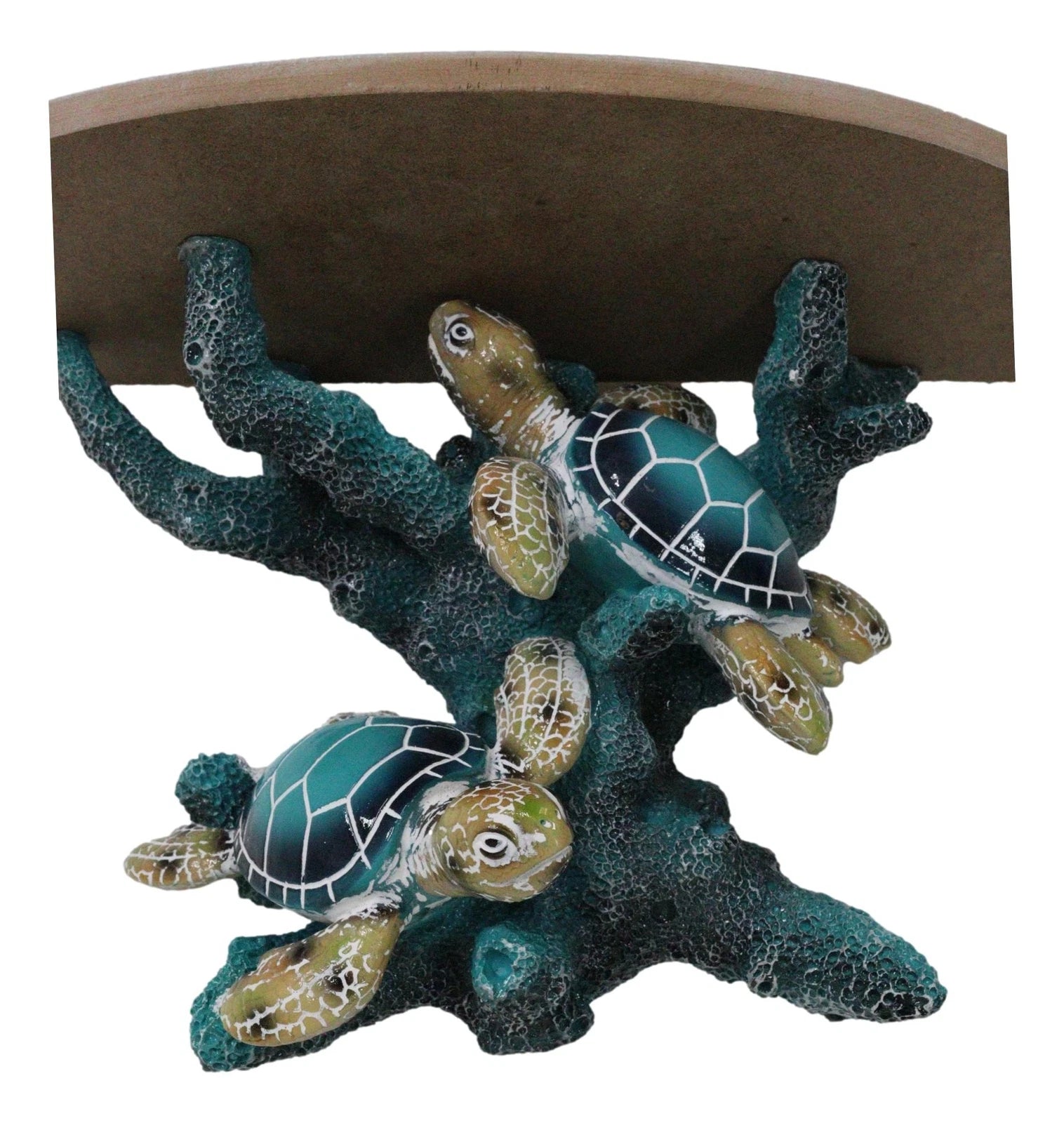 Marine Blue Sea Turtles Swimming by Ocean Corals Floating Wall Bracket Shelf-9