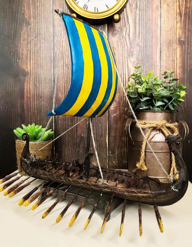 Scandinavian Viking Middle Ages War Ship Battle Longship Prototype Sculpture-1