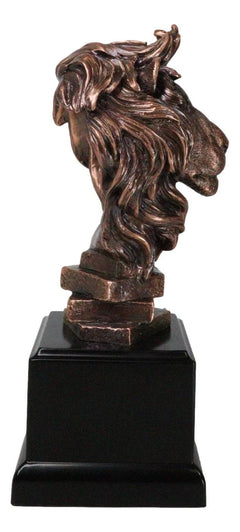 King Of The Jungle African Lion Pride Bust Bronze Electroplated Figurine Statue-7