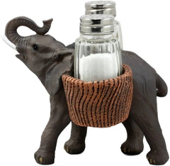 Juego de salero y pimentero de cristal con forma de elefante trompetero de Savanna Calls-7