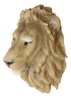 Lion Head Wall Decor Plaque 16" Tall Taxidermy Art Decor Sculpture-7