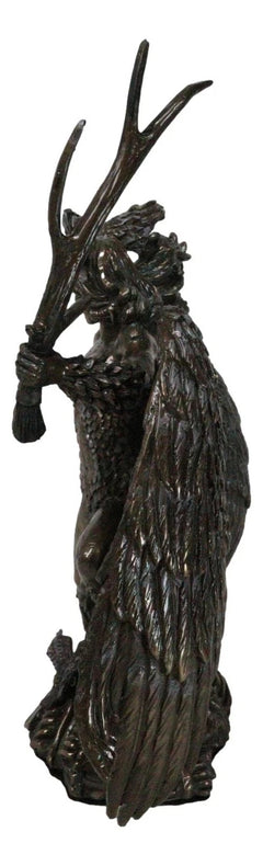 Irish Celtic War Goddess Winged Morrigan Phantom Queen W/ Antler Figurine-6