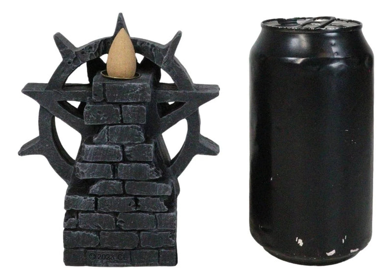 Gothic Alpha Wolf Pentagram Wheel Candle And Backflow Incense Cone Burner Holder-7