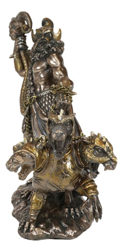 Figura del perro guardián Cerbero con correa, dios olímpico del inframundo, Hades-7