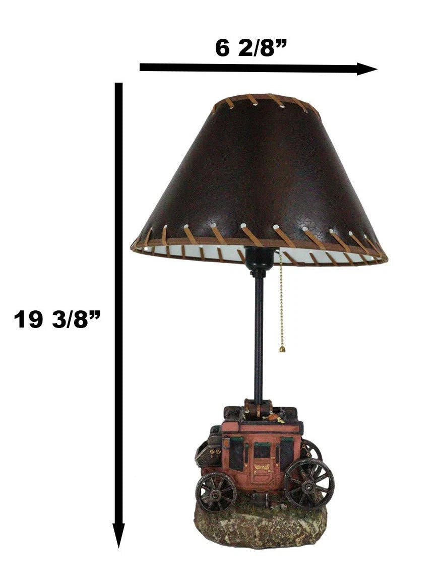 Rustic Western Classic Charming Fancy Chuckwagon Covered Wagon Table Lamp Decor-7