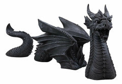 Swimming Castle Moat Dragon Lawn Garden Centerpiece Statue 3 Piece 21"L Total-4