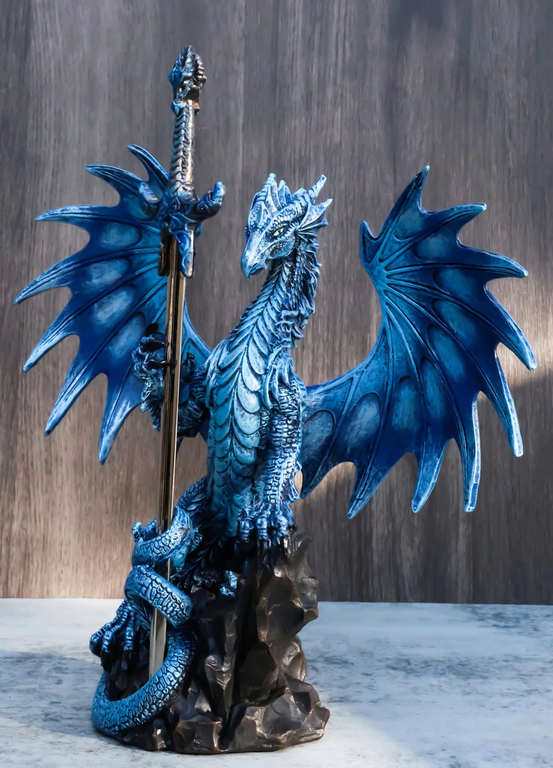 Ruth Thompson Blue Sea Blade Dragon Statue With Letter Opener Dagger Sword Decor-9