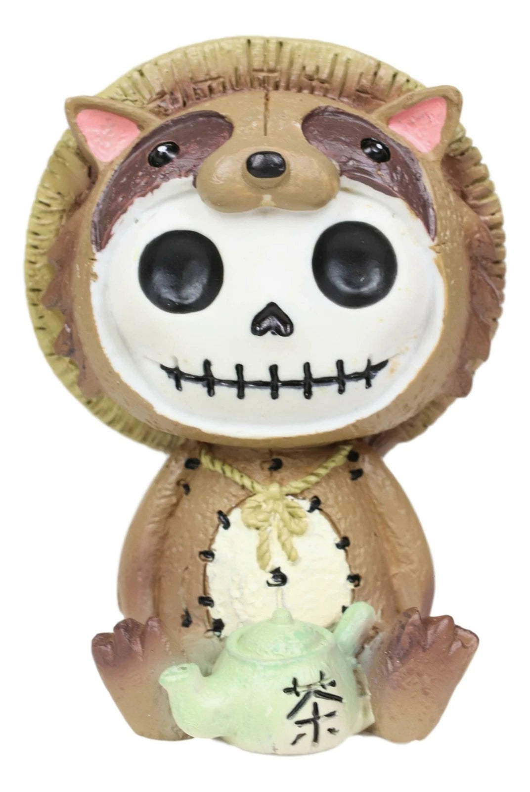 Furry Bones Tanuki Raccoon Dog With Farmer Hat Skeleton Collectible Figurine-2