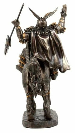 Norse Viking God Battle Cry Odin Riding On Sleipnir to Hel Figurine 9" L-6