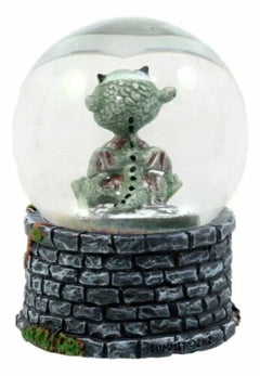 Small Collectible Whimsical Sulky Baby Dragon Water Globe Figurine With Glitters-6