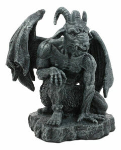The Winged Guardian Baphomet Sabbatic Goat Gothic Gargoyle Statue Faux Stone-7