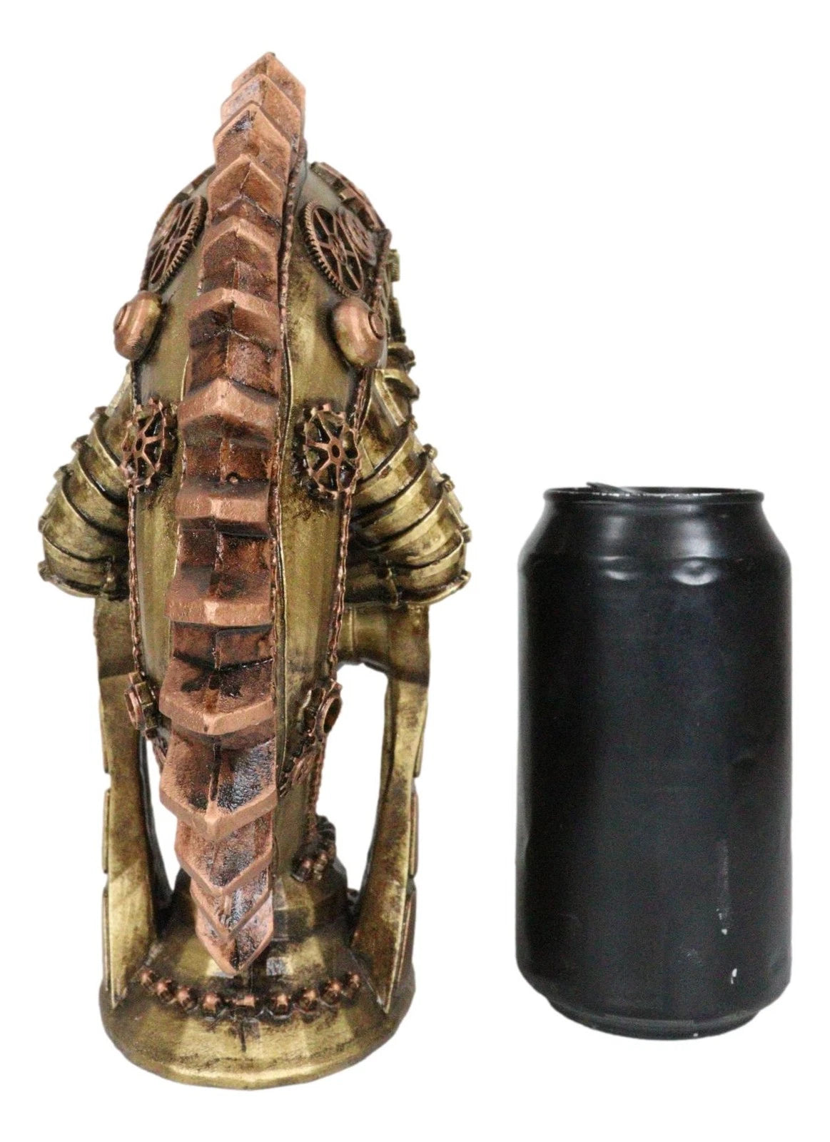 Geared Clockwork Vintage Steampunk Iguana Lizard Coiling On Stand Figurine-8