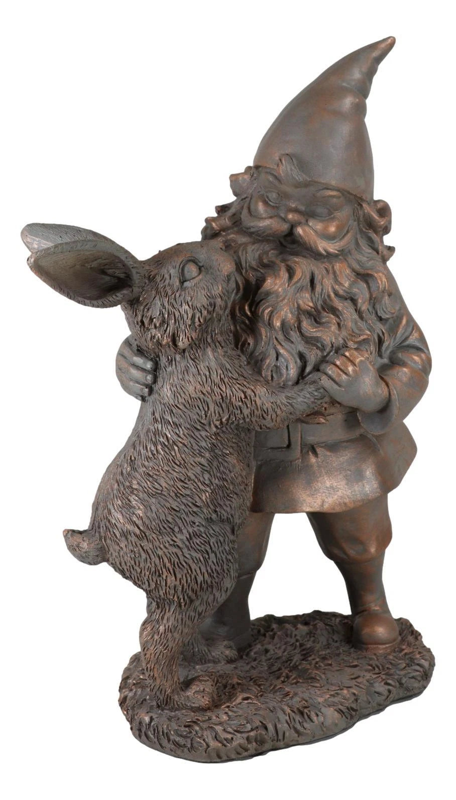 Whimsical Mr Gnome Dancing With Hare Rabbit Fairy Garden Figurine Decor Accent-7