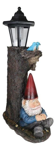 Summer Slumber Gnome With Buddy Turtle Solar Path LED Light Garden Statue-9