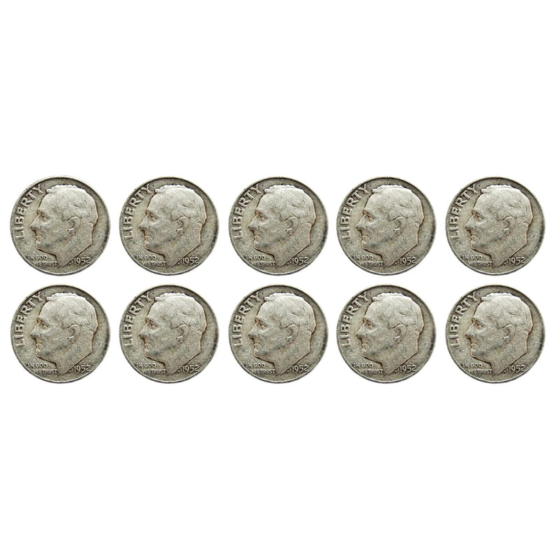 $1 Face - 90% Silver Roosevelt Dimes Average Circulated-2