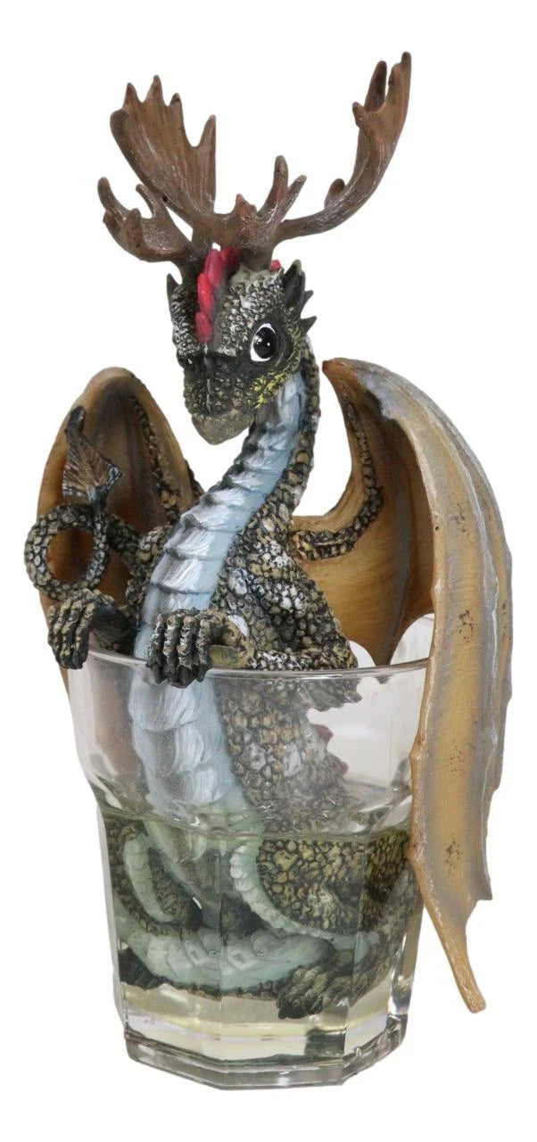 Cocktail Spirit Drunken Vodka Elk Moose Dragon Statue Fantasy Decor Figurine-8