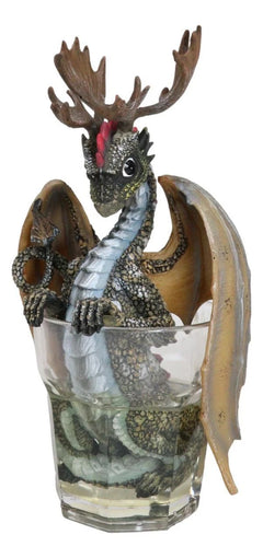 Cocktail Spirit Drunken Vodka Elk Moose Dragon Statue Fantasy Decor Figurine-8