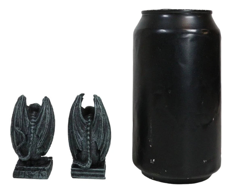 Gothic Notre Dame Guardian Mini Gargoyle Statue Set of 2 Miniature Fairy Garden-8
