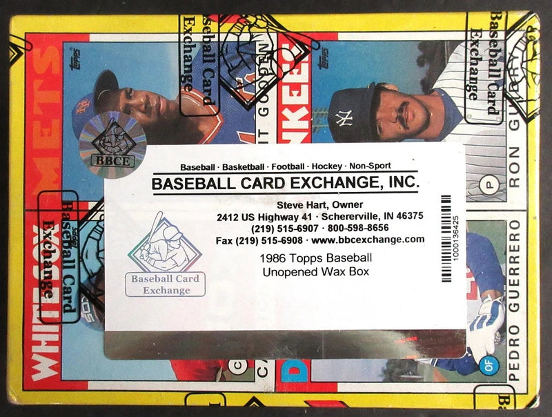 1986 Topps Baseball Unopened Wax Box (BBCE)-3